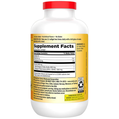 Kirkland Signature fish oil softgels supplement packaging