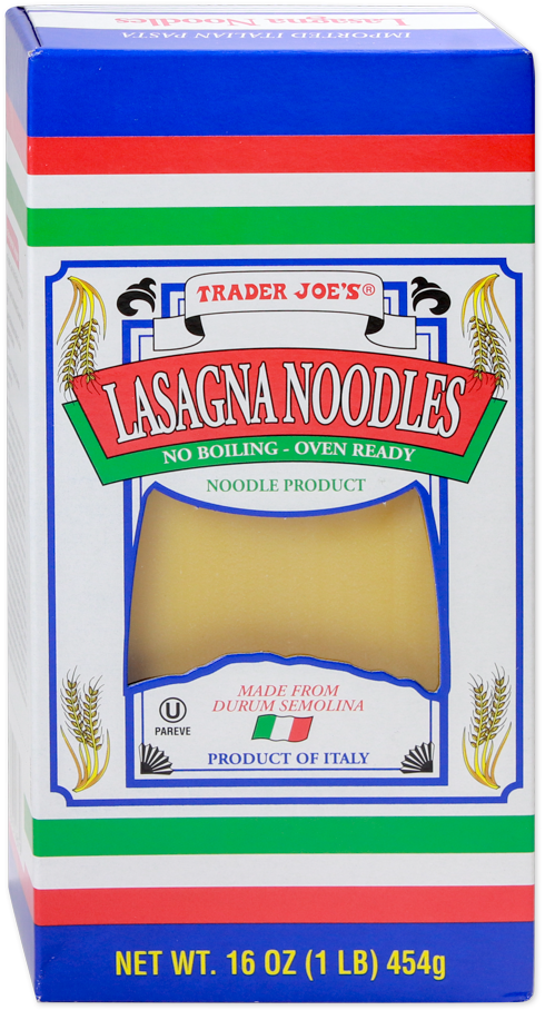 Trader Joe's kosher lasagna noodles package