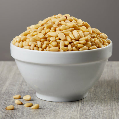 USDA organic pine nuts close-up
