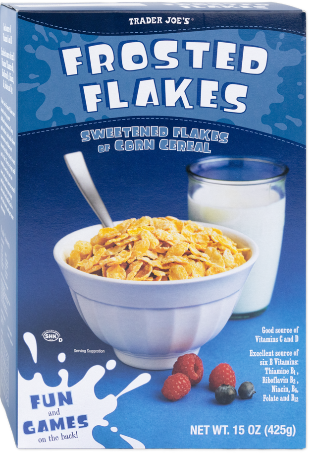 Trader Joe's Frosted Flakes Cereal box
