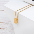 Personalized square message card with Anavia necklace