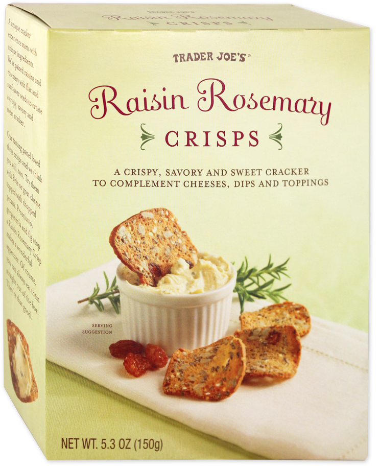 Trader Joe's raisin rosemary crisps snack