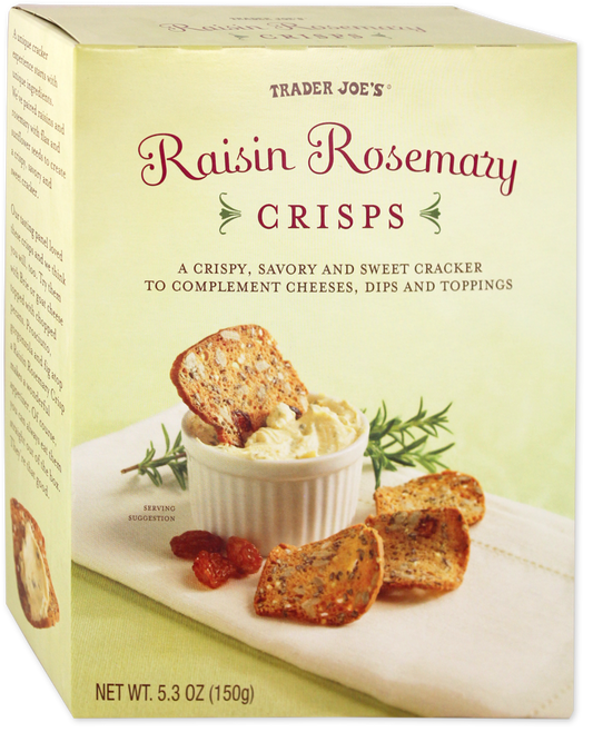 Trader Joe's raisin rosemary crisps snack