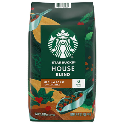 Starbucks House Blend medium roast whole bean coffee 40 oz