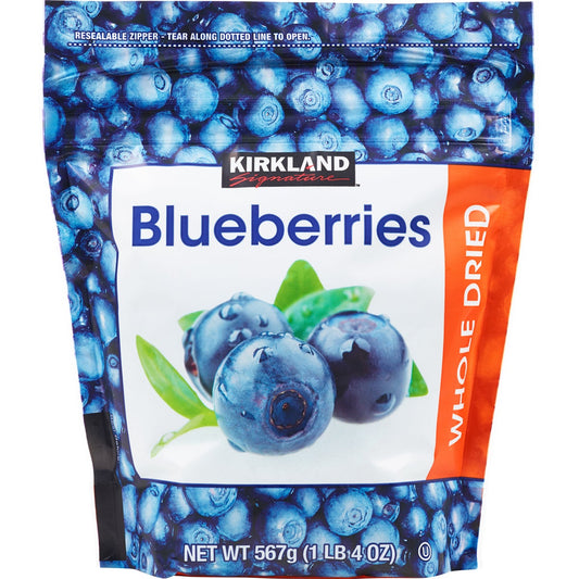 Kirkland Signature whole dried blueberries 20 oz bag