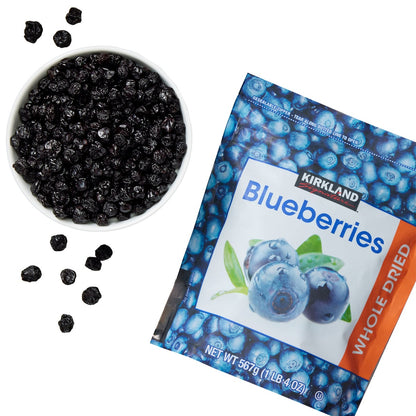 Whole dried blueberries for snacking and baking