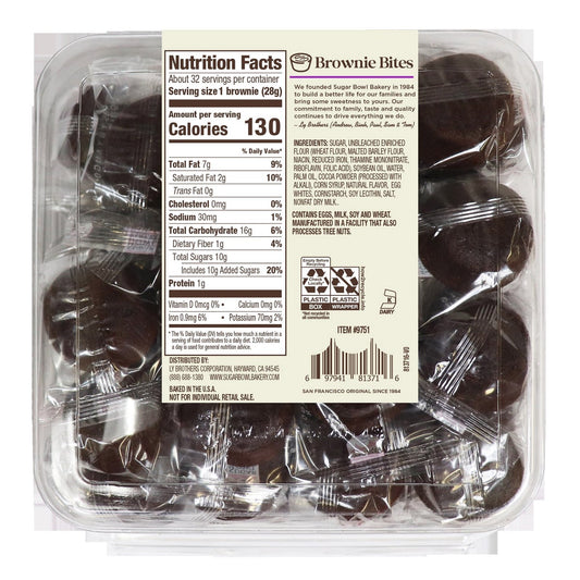 Individually wrapped Sugar Bowl Bakery brownie bites