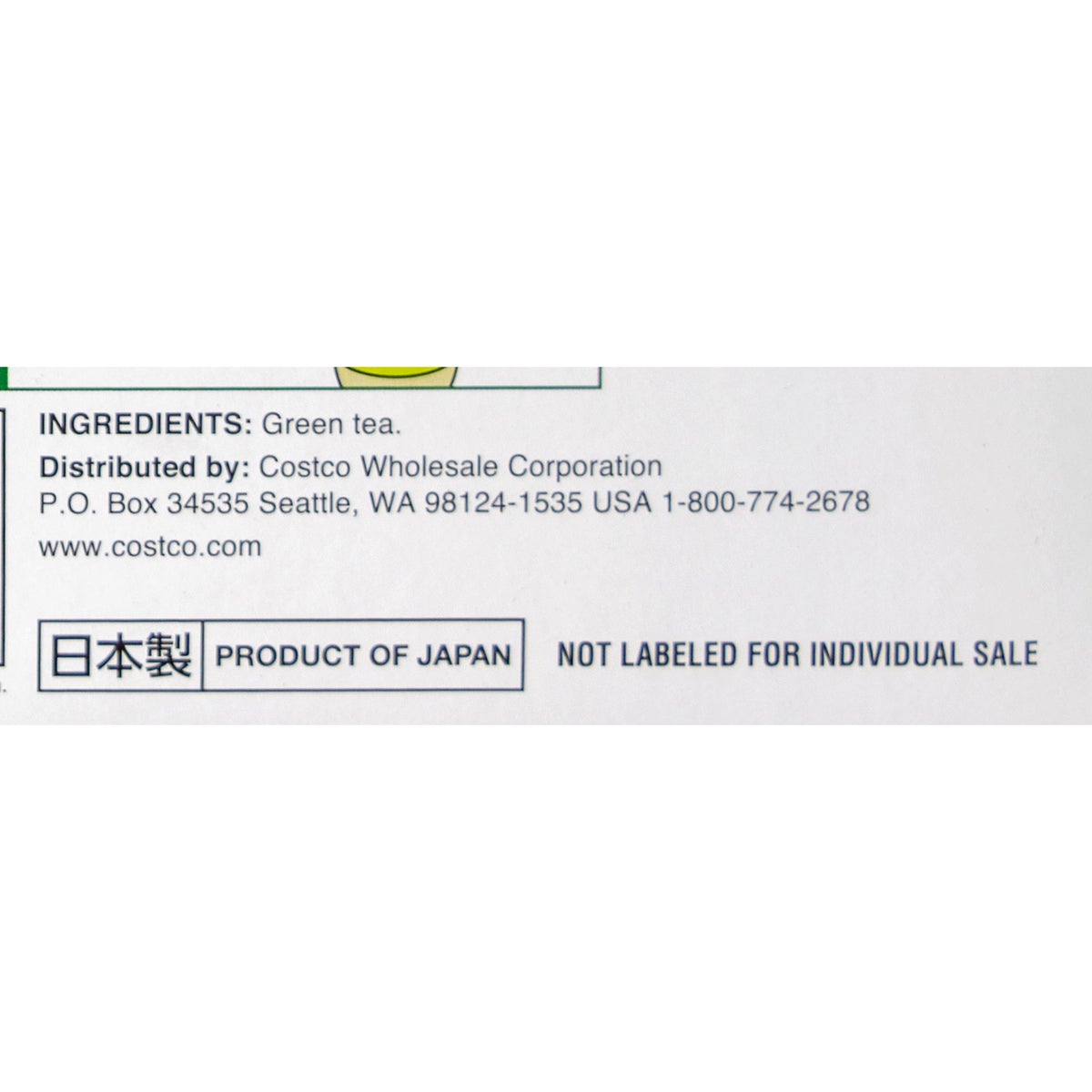 Kirkland Signature 1.5 g green tea bags