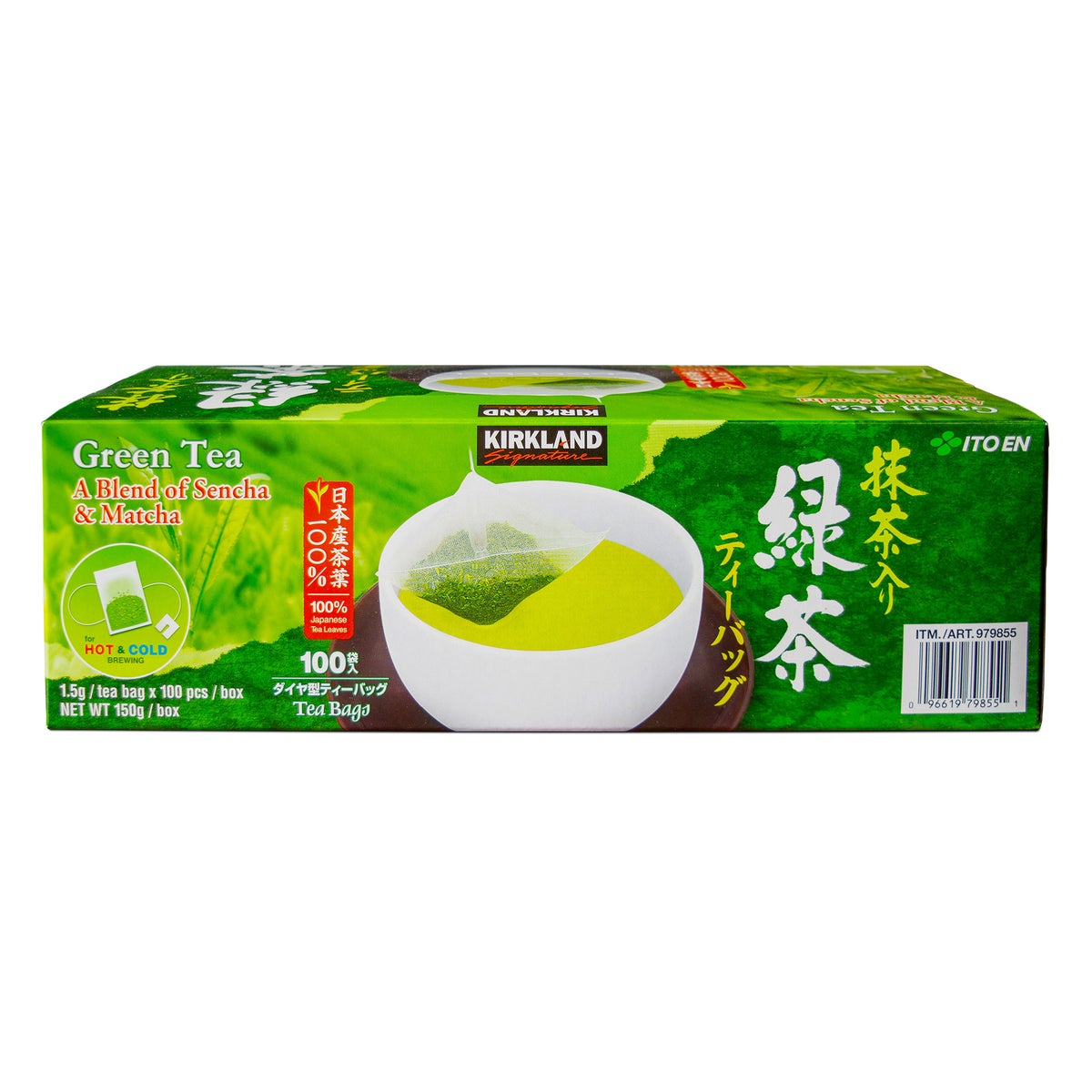 Kirkland Signature green tea bags 100-count box