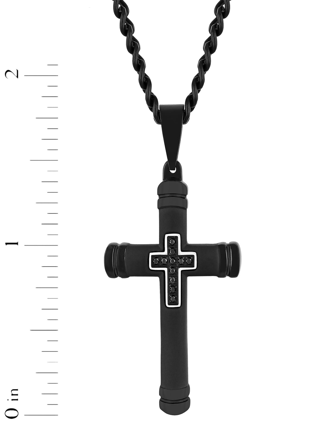 Brilliance Fine Jewelry cross necklace with 24-inch curb chain