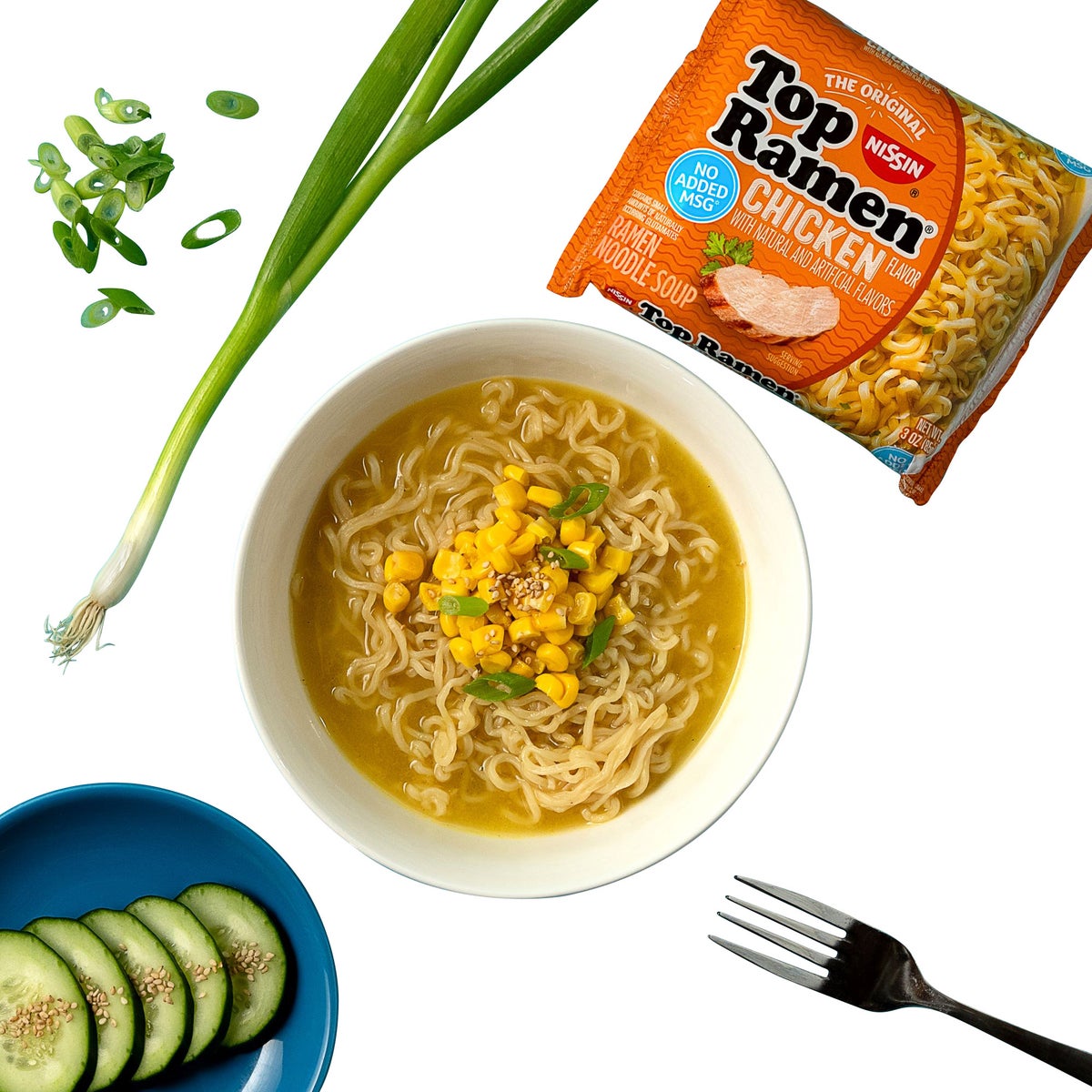 Chicken ramen noodle package nutrition panel