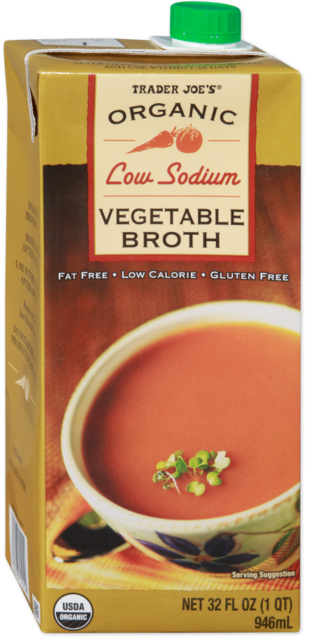 Trader Joe's organic low sodium vegetable broth carton