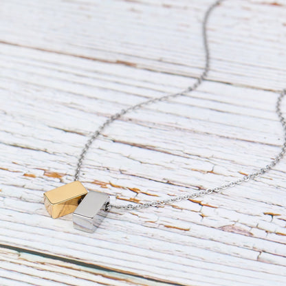 Anavia stainless steel necklace with contrasting cube charms