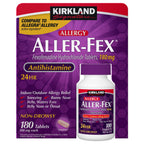 Kirkland Signature Aller-Fex 180 mg allergy tablets bottle