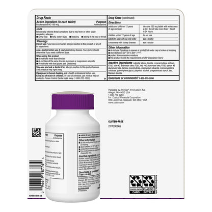 Kirkland Signature Aller-Fex 180 tablet count package