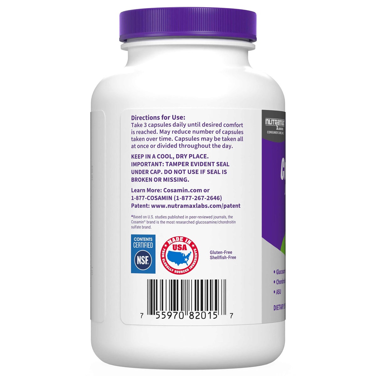 Cosamin glucosamine chondroitin ASU supplement bottle