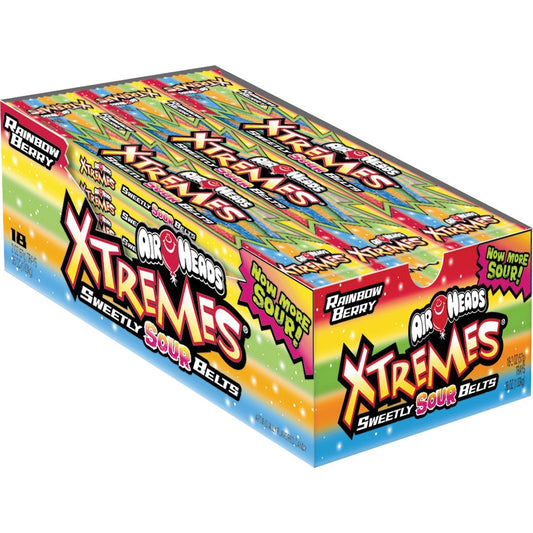 Airheads Xtremes Rainbow Berry sweetly sour belts 18-count pack