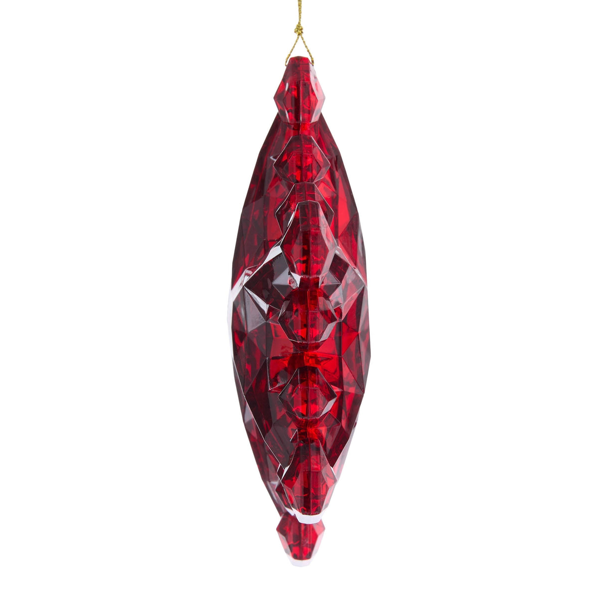 Holiday Time snowflake ornament with a rich red finish