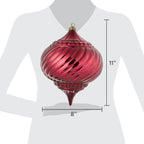 Antique-style burgundy finial Christmas decorations