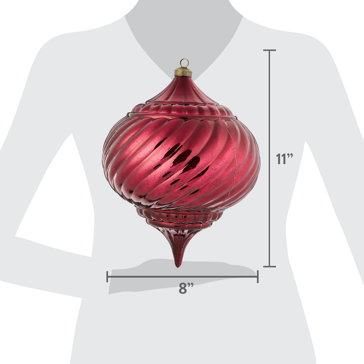 Antique-style burgundy finial Christmas decorations