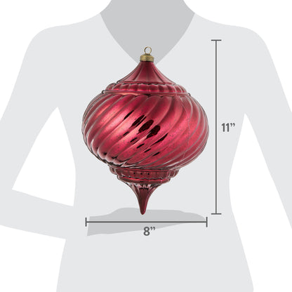 Antique-style burgundy finial Christmas decorations