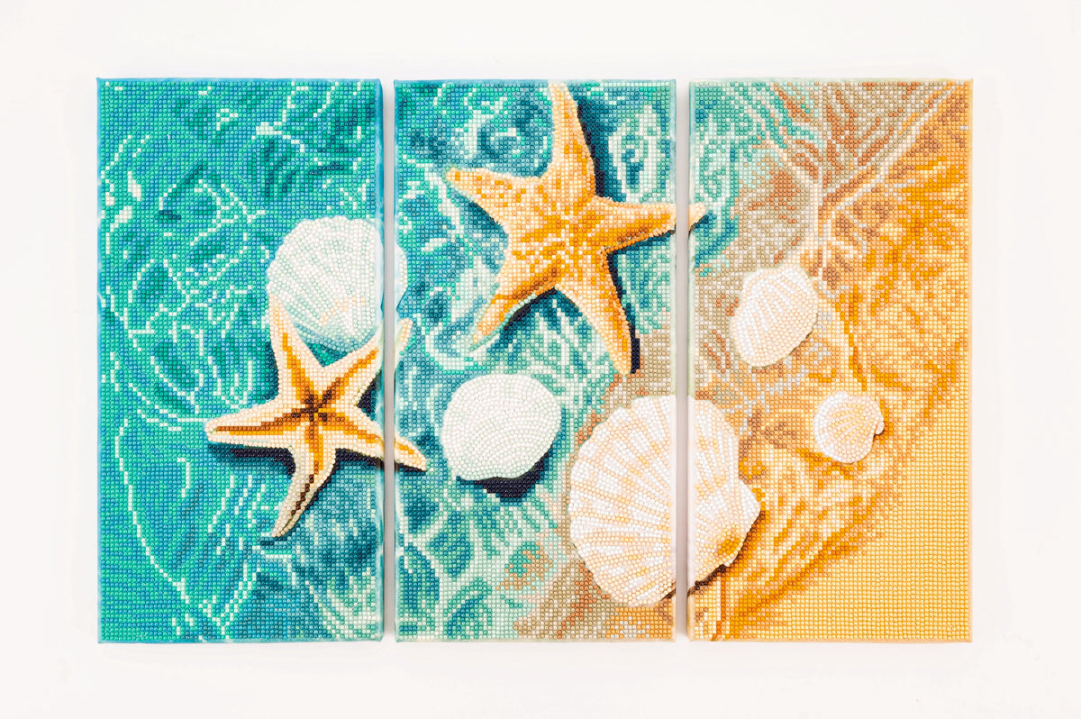 DIAMOND DOTZ diamond art featuring starfish and seashells