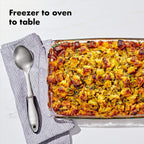 Glass baking dish with slosh-proof lid