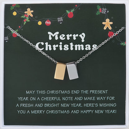 Anavia Christmas necklace with gold- and silver-tone cubes