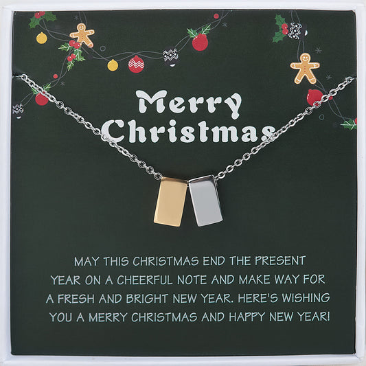 Anavia Christmas necklace with gold- and silver-tone cubes