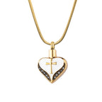 Anavia gold-colored cross heart cremation memorial necklace