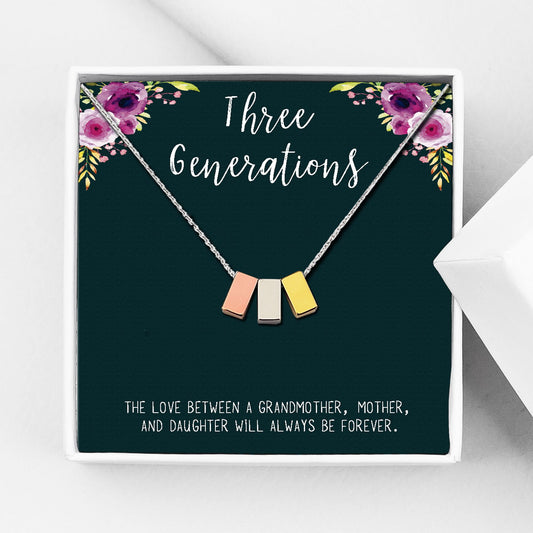 Anavia Generations necklace with multicolor cube pendant