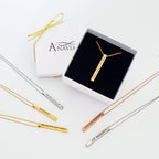 Anavia Choose Joy gold-tone bar necklace