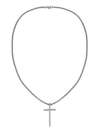 Believe by Brilliance men's silver stainless steel cross necklace