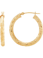 Brilliance Fine Jewelry 10K yellow gold round hoop earrings