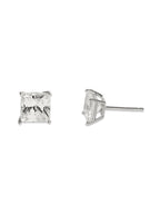 Brilliance Fine Jewelry 10kt yellow gold square cubic zirconia stud earrings