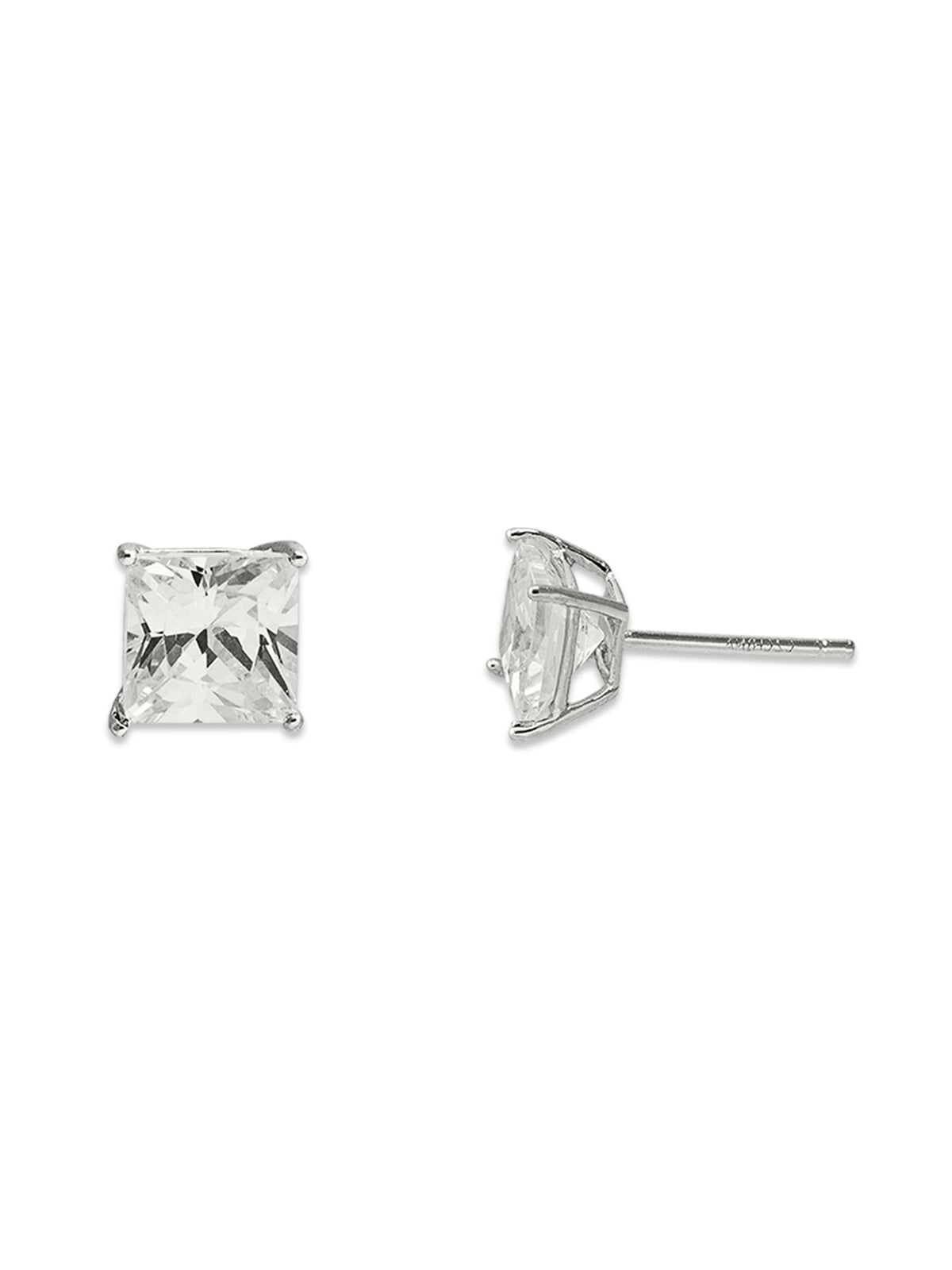 Brilliance Fine Jewelry 10kt yellow gold square cubic zirconia stud earrings