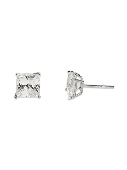 Brilliance Fine Jewelry 10kt yellow gold square cubic zirconia stud earrings
