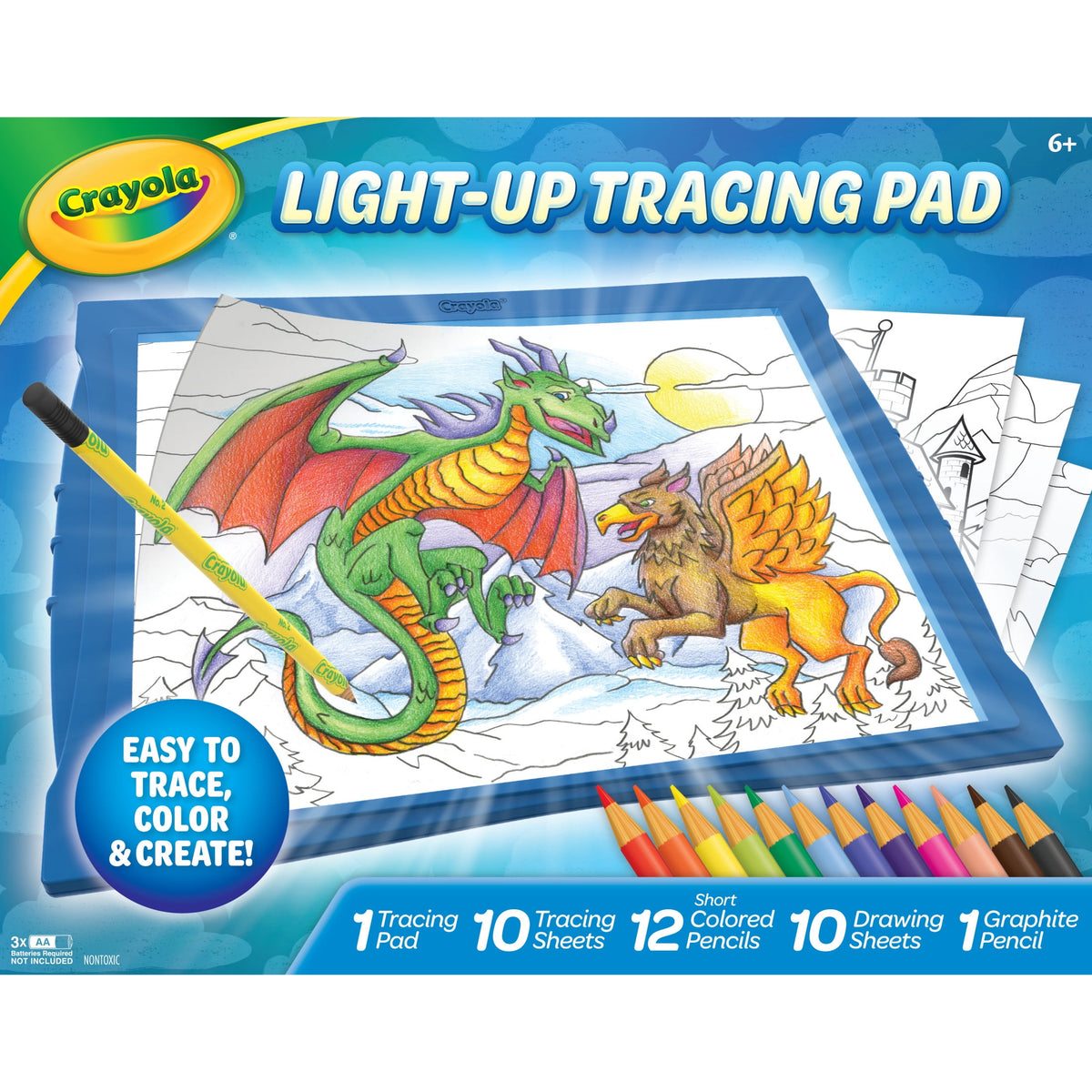 Crayola blue Light-Up Tracing Pad art set for ages 6+