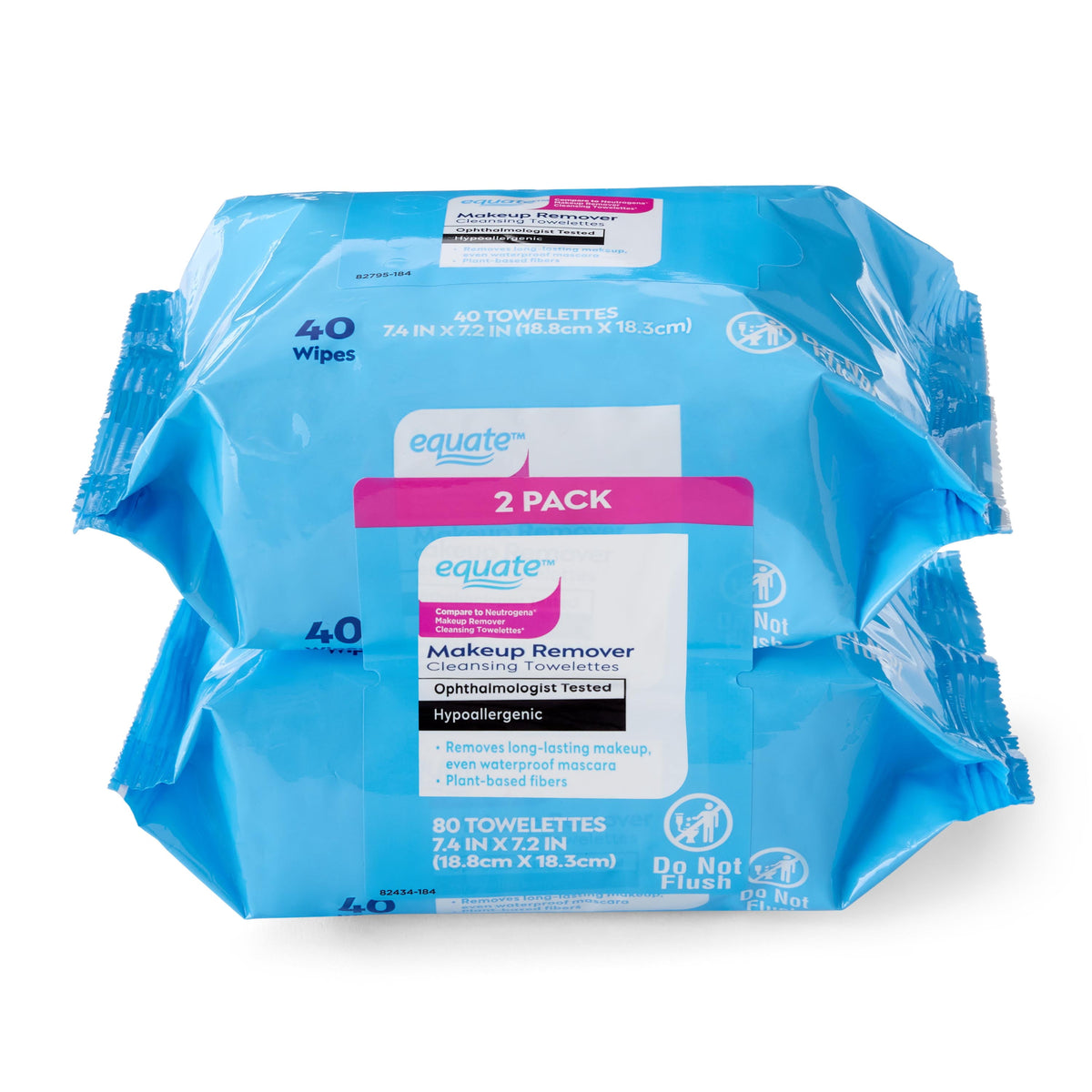 Equate Makeup Remover Cleansing Towelettes, 80-count box