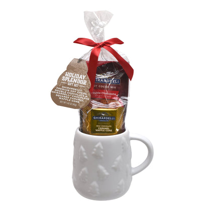 Ghirardelli hot cocoa and chocolate holiday mug gift set