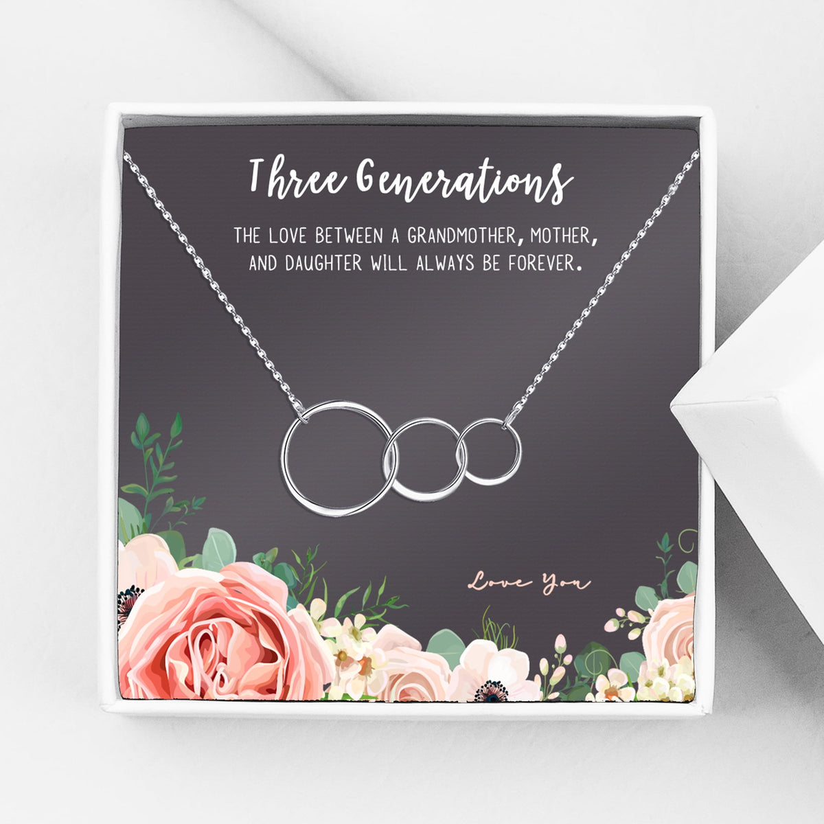 Anavia silver-tone three interlocking circles necklace