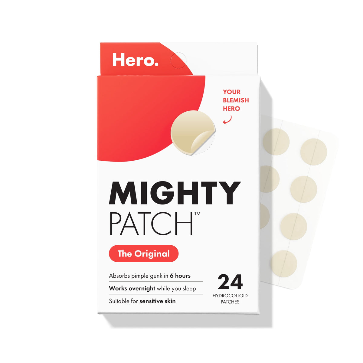 Hero Cosmetics Mighty Patch Original hydrocolloid acne patches, 24 count