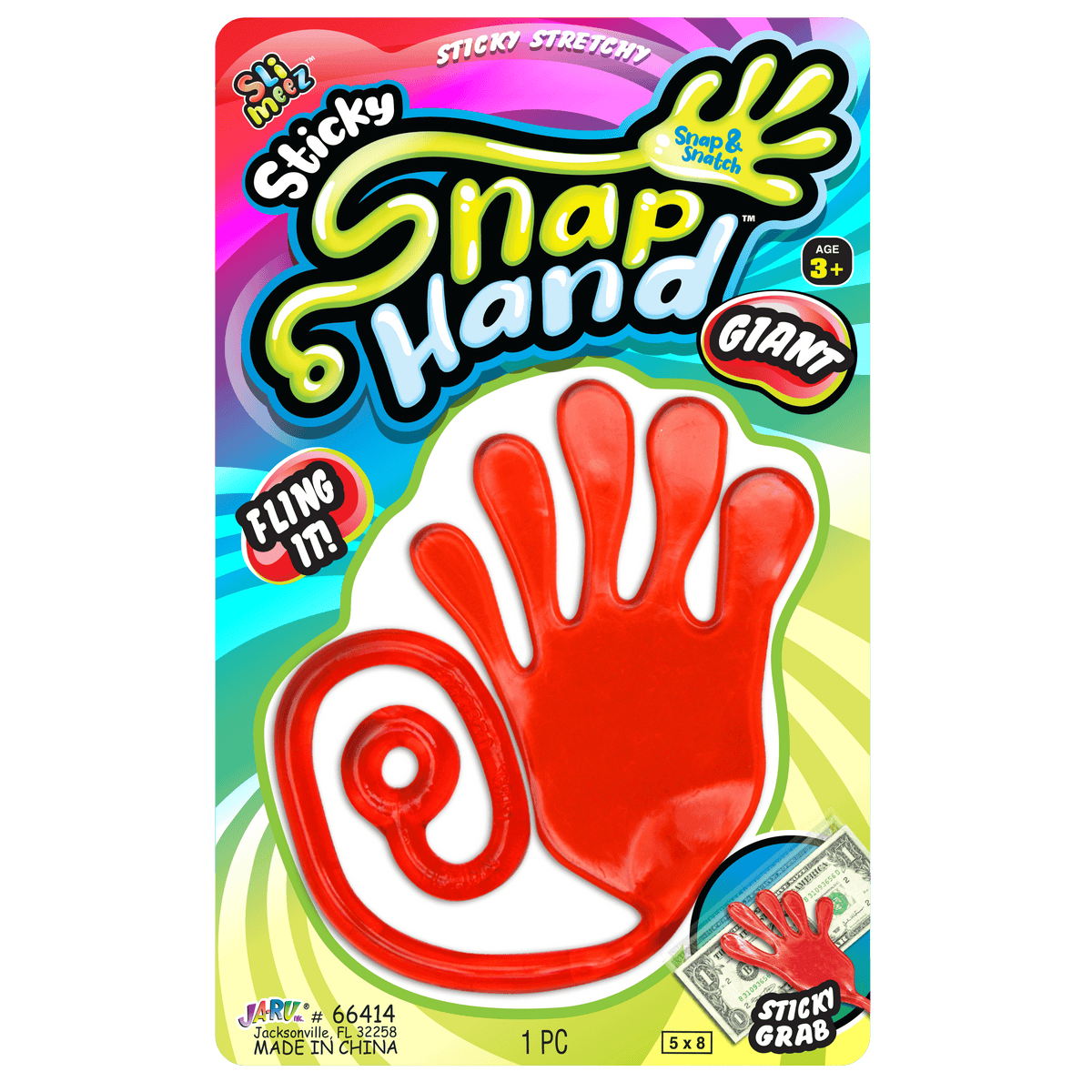 JA-RU Slim-Eez stretchy sticky giant snap hand toy
