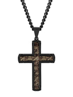 Brilliance Fine Jewelry men's black stainless steel cross necklace