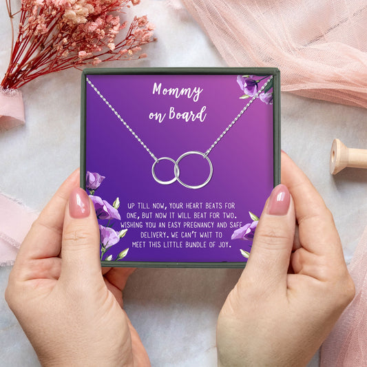 Anavia Mommy to Be heart necklace and wish card gift set