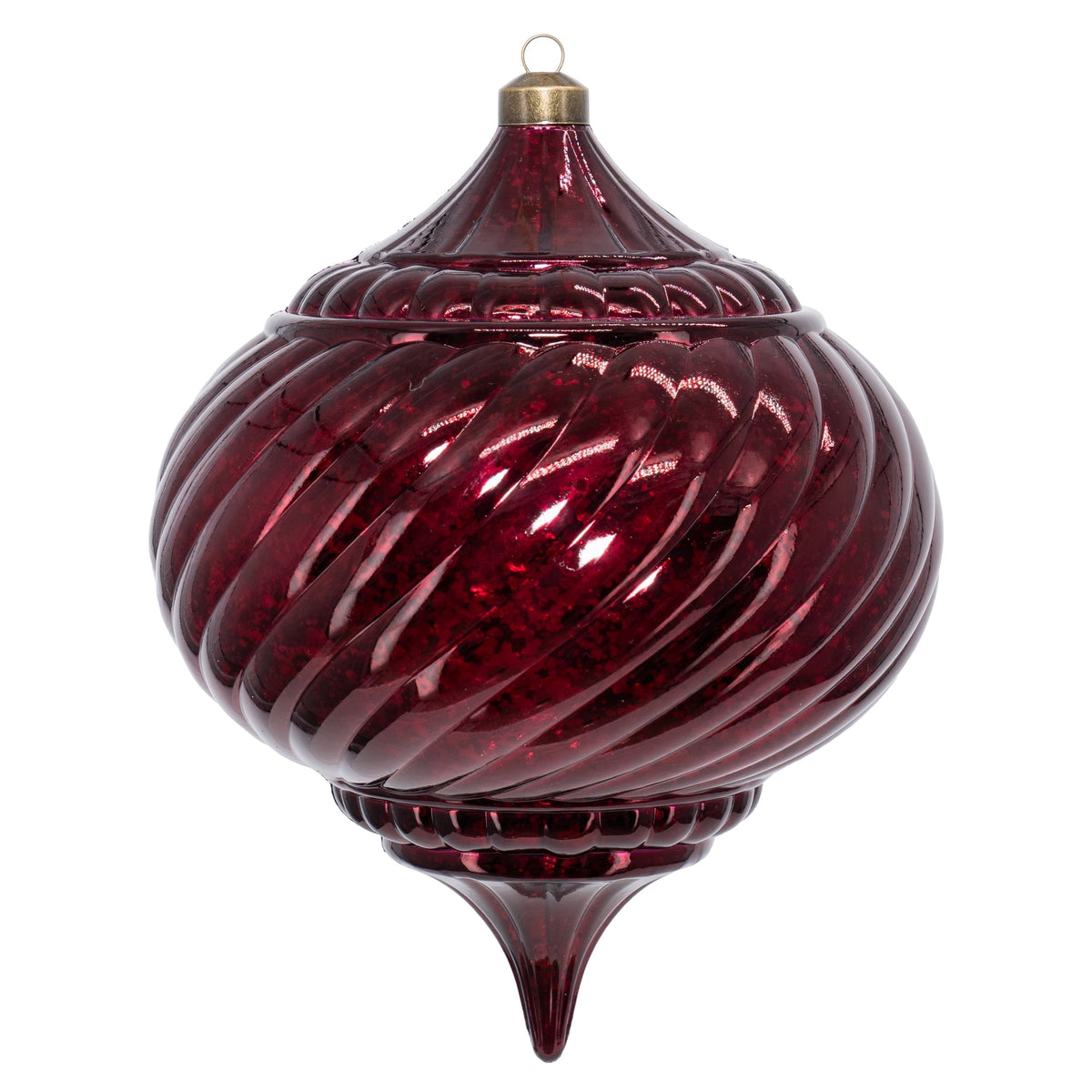 My Texas House burgundy finial Christmas ornaments