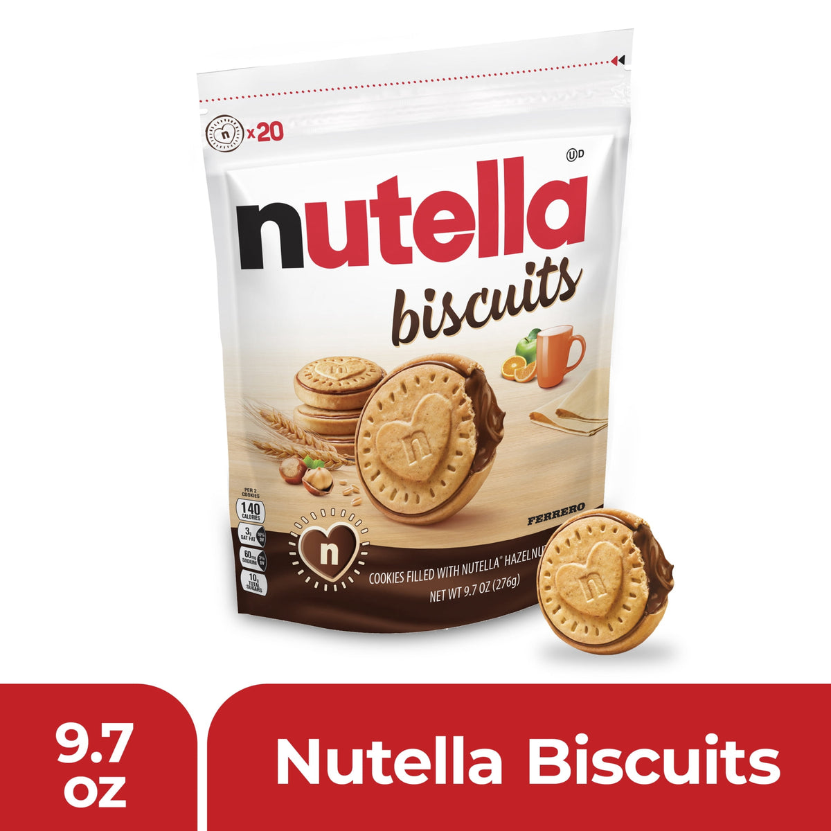 Nutella Biscuits hazelnut-filled cookies in a 9.7 oz bag
