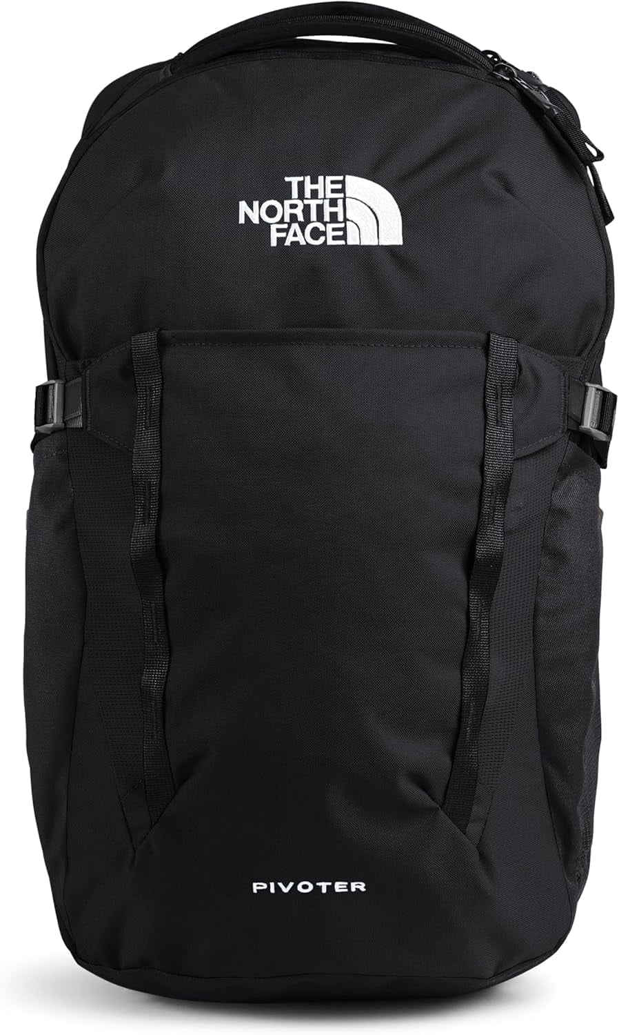 The North Face Pivoter black backpack front view