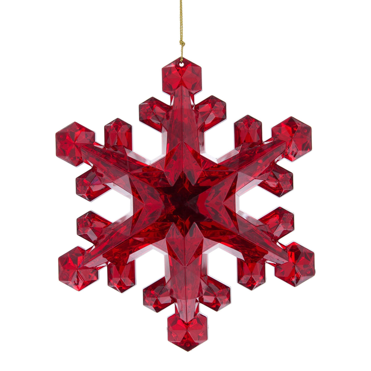 Holiday Time red snowflake Christmas ornament, 6 inches