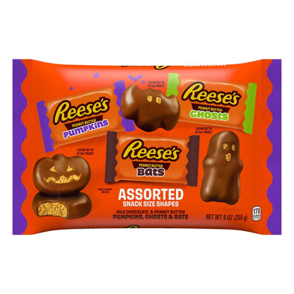 Reese's assorted Halloween peanut butter shapes candy bag, 9 oz